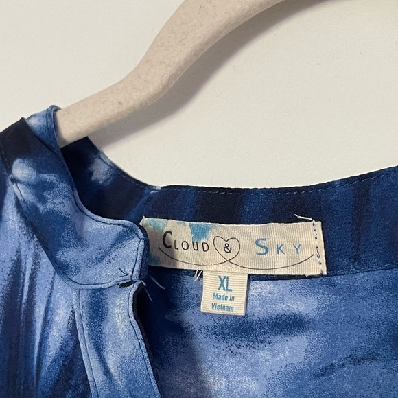 Cloud & Sky Blue Tie Dye  Shirt Dress Women's XL G44 - Picture 4 of 9